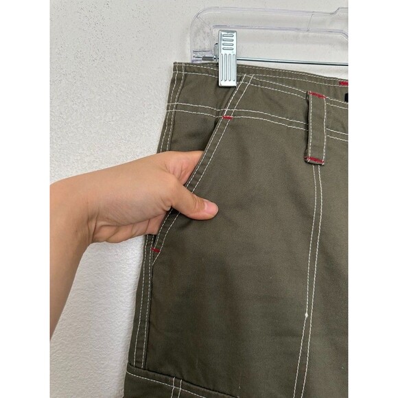 True Religion Women's Military Cargo Pants Straight Kalamata Olive Green Size 26 - Picture 4 of 12